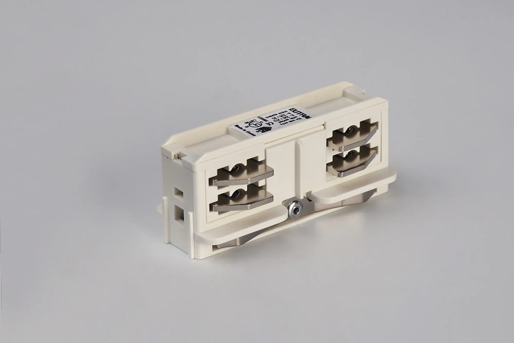 Electrical Straight Coupler 3 Circuit Surface Mounted Track 555 1 1206 6  Eutrac 3 Circuit Surface-RAL9016